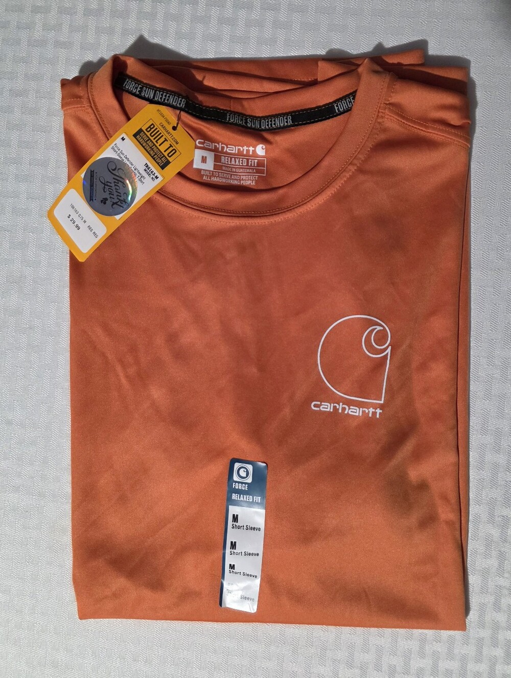 Carhartt Orange Short Sleeve Relaxed Fit Logo Tee